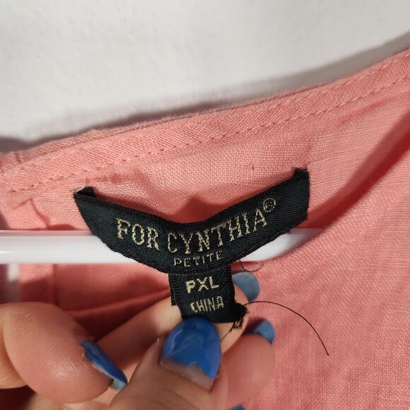 For Cynthia Linen Ruffled Sleeves Top PXL Beach Minimalist Cottagecore Coastal - Picture 3 of 7